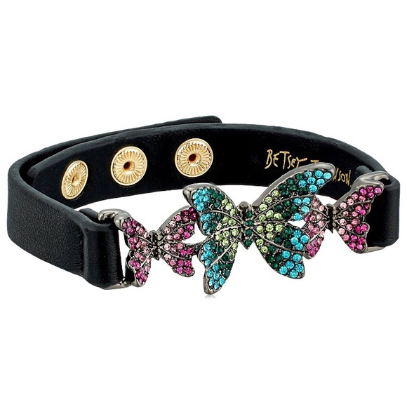 Betsey Johnson Hematite Pave Purple Wrap Bracelet - Picture 2 of 6